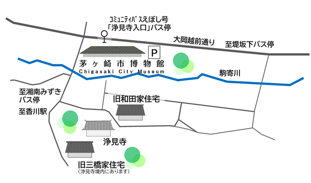 茅ヶ崎市博物館の周辺マップ